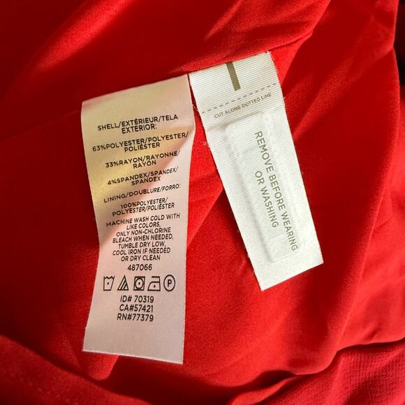 Ann Taylor Women’s 10 Tall Peplum Sheath Dress New NWT Red Retail $149 - Picture 8 of 9